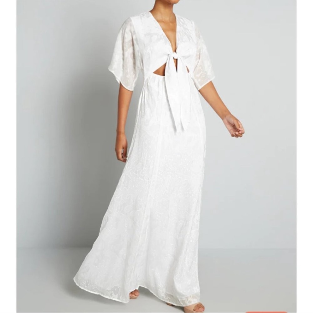 Hutch Love in the Abstract White Maxi Dress